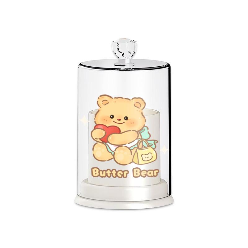 爪楊枝入れ かわいい キャラクター デザイン おしゃれ 透明 自動排出 プラスチック製 家庭用 卓上収納ケース 綿棒ケース デンタルフロスケース