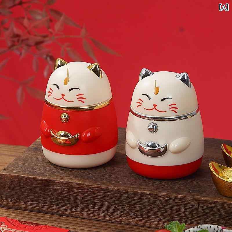 楊枝入れ 自動ポップアップ 招き猫 デザイン かわいい おしゃれ 高見え プラスチック製 レストラン 家庭用 爪楊枝ケース ワンタッチ 楊枝筒