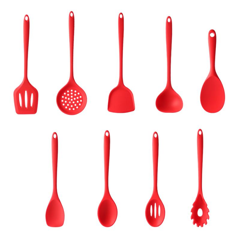 調理器具 キッチンツール シリコン一体型 家庭用 食品用 焦げ付き防止 ノンスティック 9点組 調理スプ..
