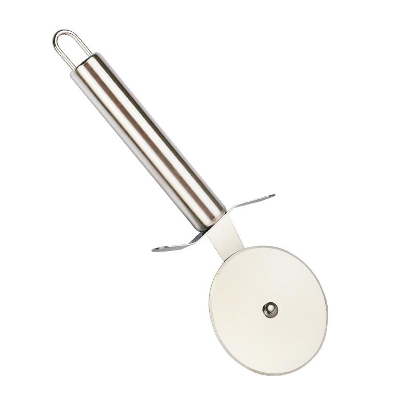 キッチン用品 調理器具 ピザカッター ステンレス製 丸パイプハンドル 円筒形グリップ 直径6.5cm 切れ味..