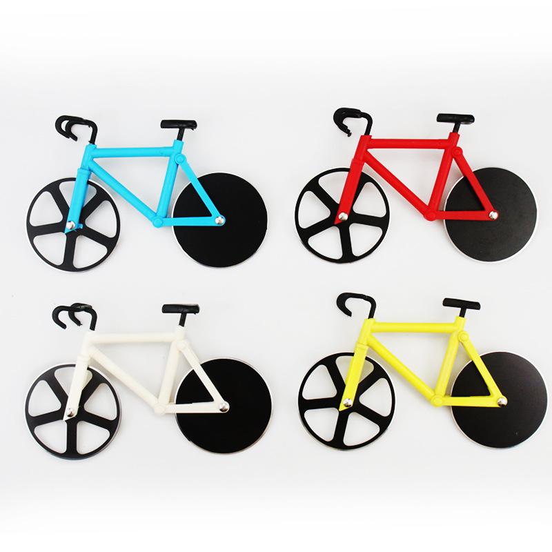 ピザカッター 自転車型 ユニーク おしゃれ アイデア ピザナイフ ピザスライサー ローラー式 赤 青 白 ..