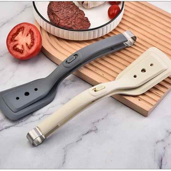 シリコン製 キッチンツール フライ返し ターナー トング ピザサーバー 耐熱 火傷防止 焦げ付きにくい ノンスティックフライパン対応 滑り止め ホワイト 調理道具