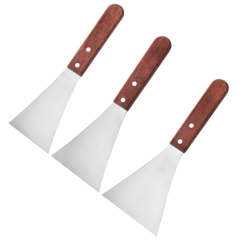 ターナー 木製ハンドル ステンレス製 フライ返し 調理ヘラ 家庭用 鉄板焼き バーベキュー ステーキ ピ..