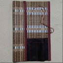 筆巻き 男女兼用 書道用品 習字 美術 絵画 筆入れ 大容量 竹製 ロール型 筆ケース 携帯用 持ち運び 四辺布縁 整理整頓 保護 収納ケース ブラック ブルー ホワイト(x2)