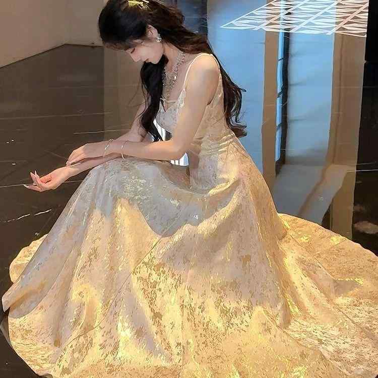 Rakuten - ワンピース レディース レトロ クラシック チャイナ風 豪華刺繍 エレガント 上品 高級感 Aライン ミモレ丈 ノースリーブ キャミソール フォーマルドレス パーティードレス お呼ばれ ブライズメイド 誕生日
