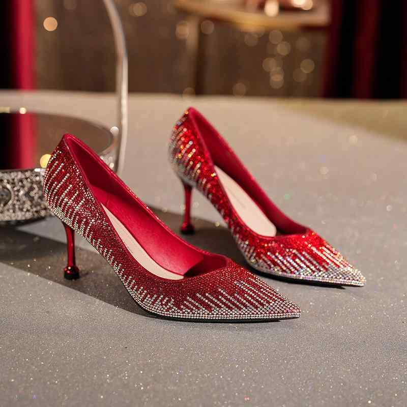 パンプス レディース 女性用 結婚式 披露宴 ブライダルシューズ ウェディングシューズ ハイヒール ピン..