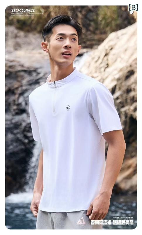 ポロシャツ メンズ ジッパー 接触冷感 吸湿速乾 半袖 Tシャツ ゆったり ストレスフリー 通気性 UVカット 紫外線対策 スポーツ アウトドア カジュアル 薄手 軽量 ナイロン 合成繊維 ブラック ホワイト