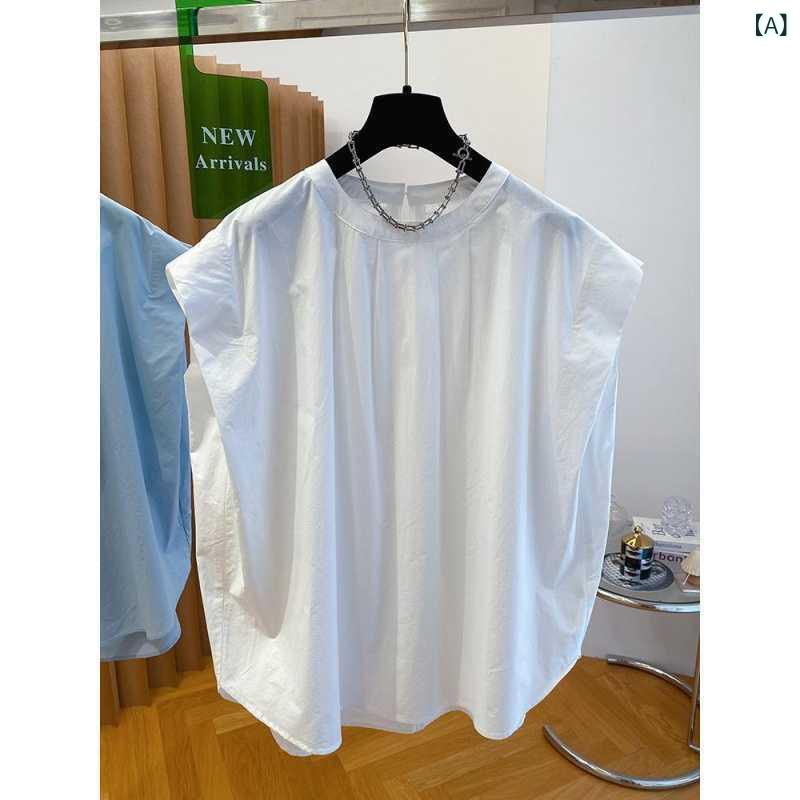 ブラウス レディース フレンチギャザー ノースリーブ コットン トップス イエロー ゆったり ルーズフィット カジュアル 普段使い 夏 サマー きれいめ オフィス 通勤 都会的スタイル grams-shop-11635547 Grams楽天市場店 サンプル画像2