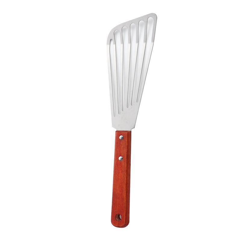 Spatulas - 調理用ヘラ 430ステンレス鋼 鰻 ピザ パンケーキ クレープ ケーキ用 家庭用 多用途 フライ返し ターナー キッチンツール 滑り止め 耐熱 やけど防止 丈夫 木製ハンドル 握りやすい