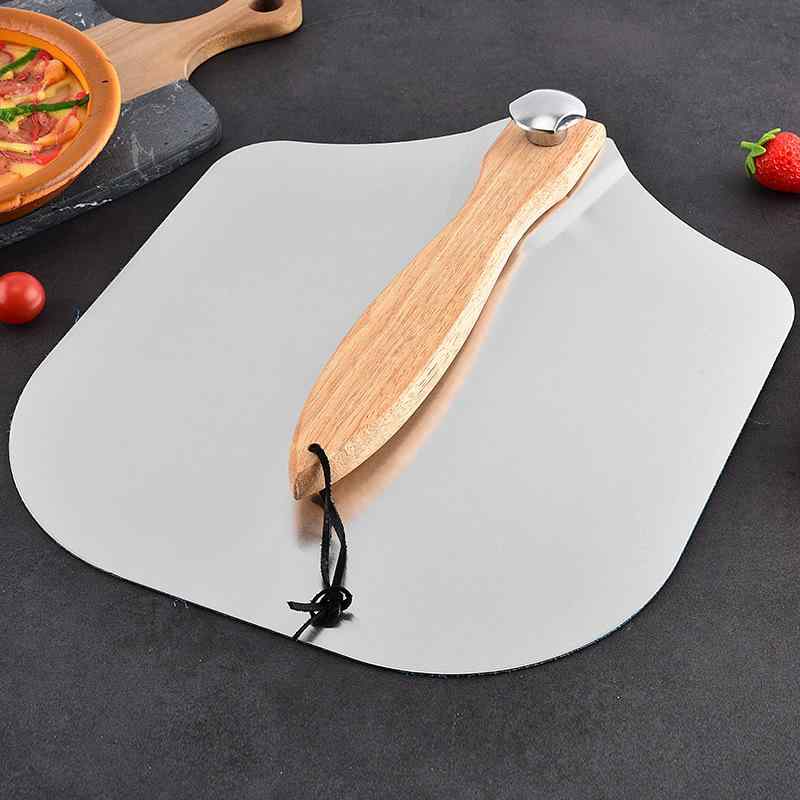 ピザピール 折りたたみ式 アルミ製 取り外し可能 木製ハンドル 大型 ワイド 耐熱 焦げ付き防止 コンパ..