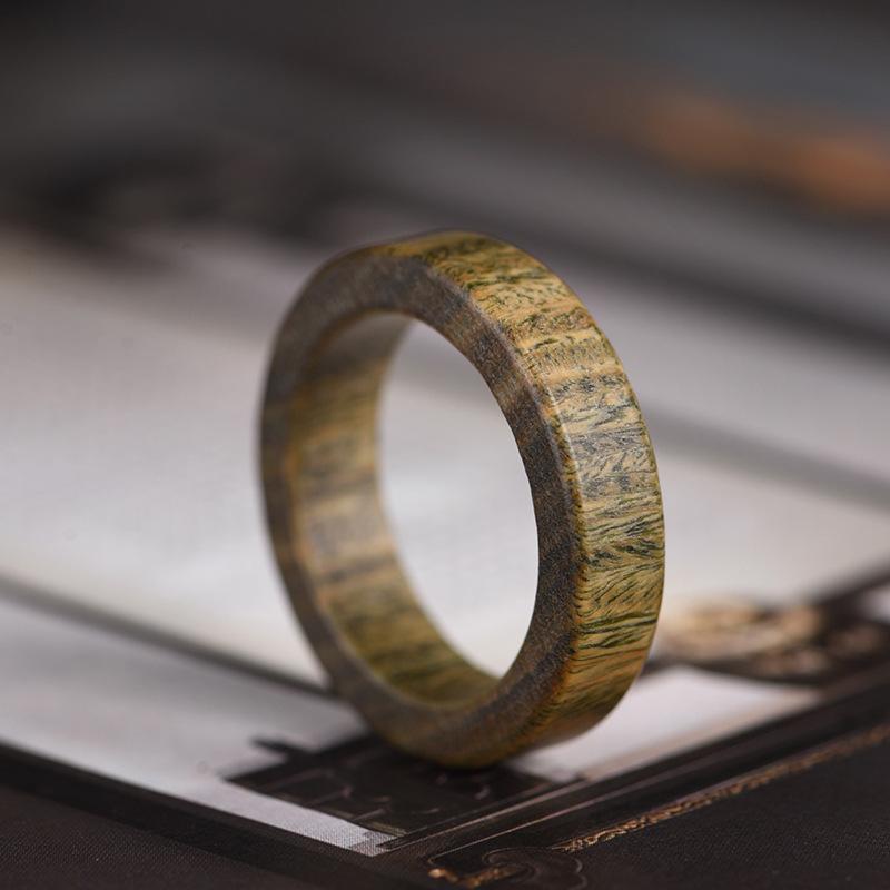 リング 男女兼用 天然木 檀木 黒檀 緑檀 血檀 ストレート ピンキーリング 細身 丸型 シンプルデザイン 伝統工芸 手彫り 縁起物 お守り