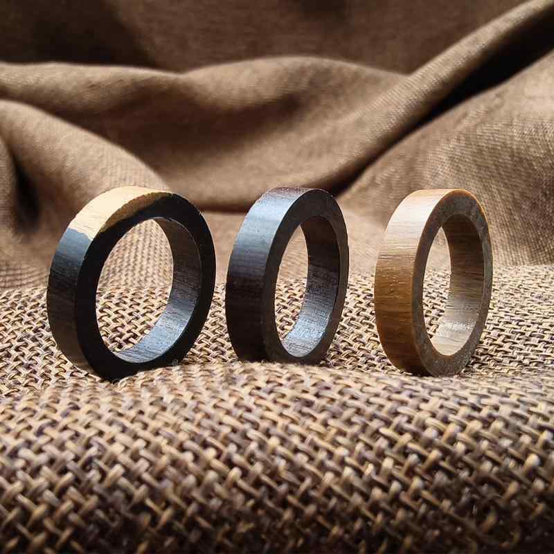 指輪 男女兼用 檀木 紫檀 緑檀 黄花梨 黒酸枝 黒檀 木製リング クラシックデザイン ファッション ペアリング カップル向け 普段使い アクセサリー