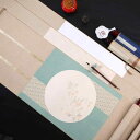 掛け軸 空白 宣紙 半生熟 書画 墨絵 書道 習字 練習 創作 作品用 仿古調 絹表装 綾織り 亜麻布 文房具 美術 工芸品