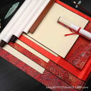 書画用 掛け軸 宣紙 半熟 中国画用紙 宋錦織 鳳凰尾柄 百福図案 百喜図案 空白 無地 書道練習用 書画作品制作 水墨画 日本画 落款 押印 展示用 赤色 四尺対開 四開 三開