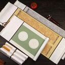 書道用掛軸 瓦当模様 蝋箋 半生半熟宣 空白 作品用書道用紙 壁掛け 縦横兼用 墨汁対応 上質 本格派 書道作品 展示用 高級感 和室 インテリア飾り ギフト ...