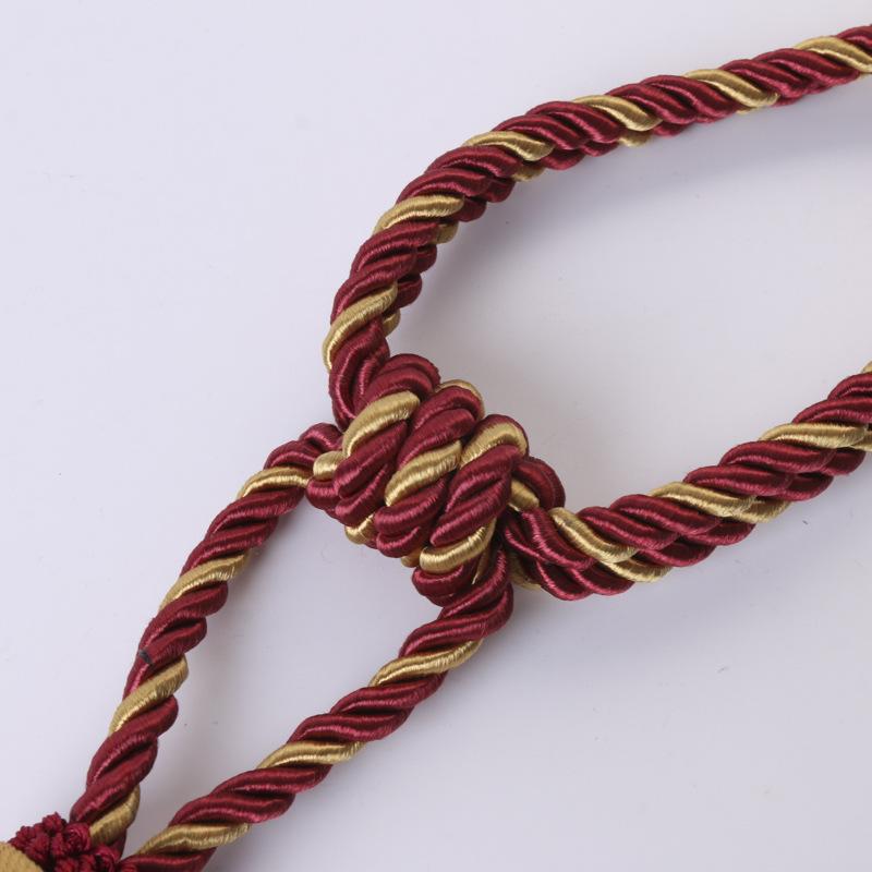 カーテンタッセル 竹節モチーフ ボール タッセル付き ポリエステル製 吊り下げタイプ 装飾用 カーテン..