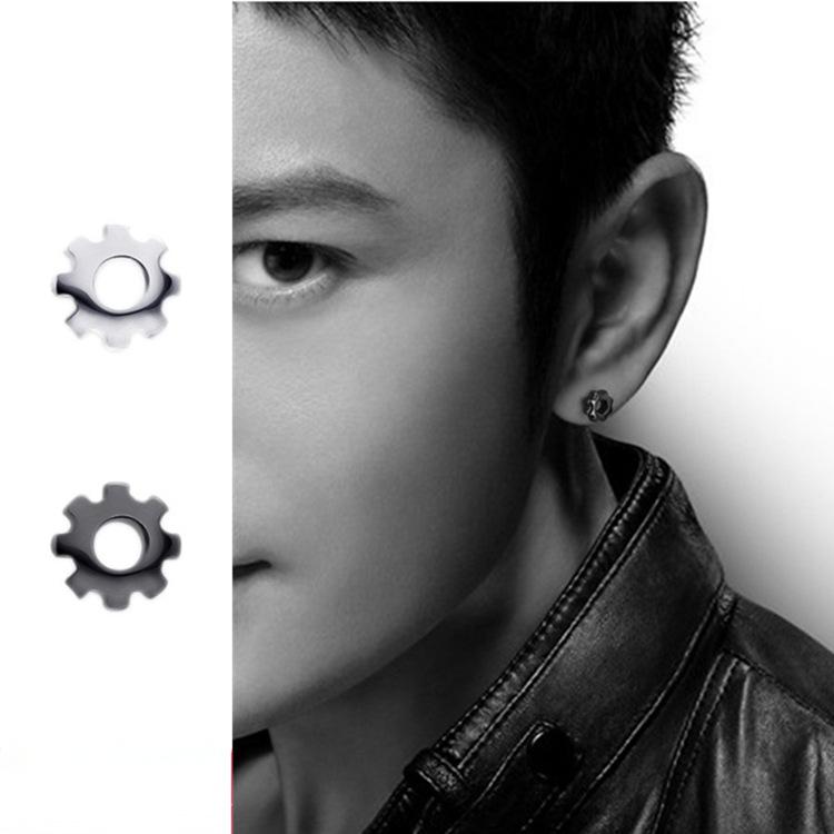 スタッドピアス 耳飾り 男女兼用 ペア スチームパンク風 甘辛ミックス 個性的 ミニ ギア ナット アシン..