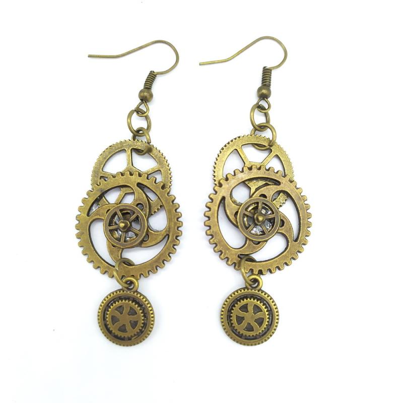 ・カテゴリ: イヤリング・素材: 合金・スタイル: レトロ・対象: 女性・加工: 電鍍・カラー展開: アンティークシルバー、アンティークブロンズ、アンティークコッパー