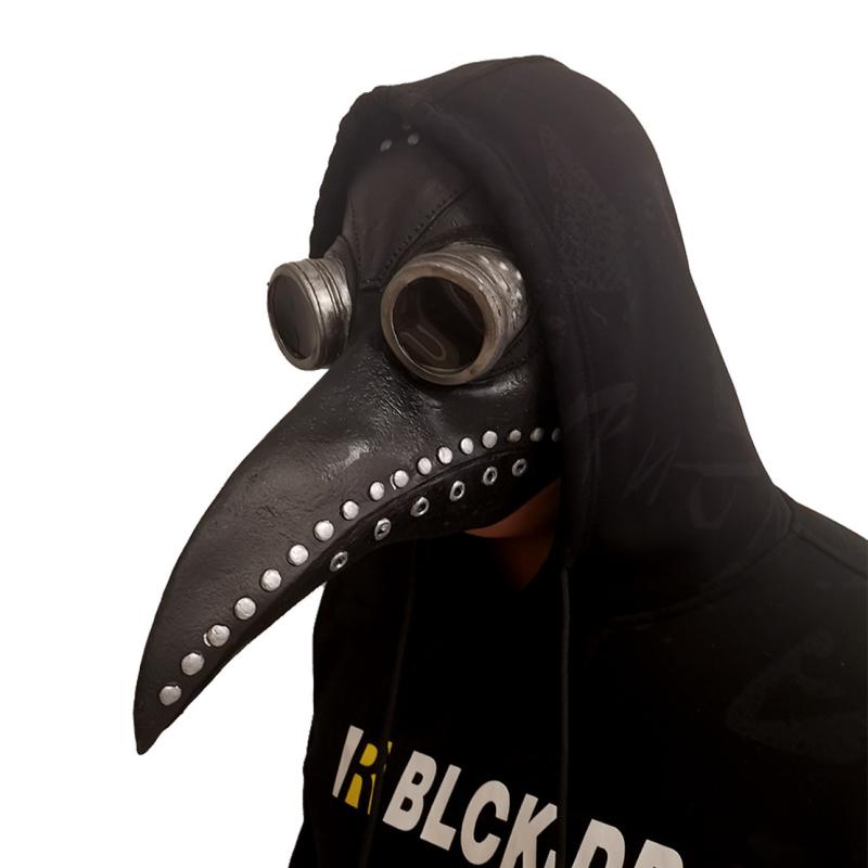 マスク ハロウィン ペスト医師 鳥嘴 スチームパンク ゴシック ホラー 仮面 ラテックス PUレザー 発光 光る イベント コスプレ 変装 黒 灰色 茶色 ユニーク フェイスマスク