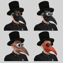 マスク ペスト医師 鳥嘴仮面 中世風 スチームパンク ハロウィン クリスマス パーティー イベント コスプレ 仮装 変装グッズ ジョーク おもしろ ホラーアイテム ラテックス製 ブラック 銅色 シルバー オレンジ