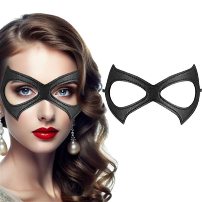 マスク ハロウィン コスプレ 仮装 変装 キャットウーマン 猫耳 レザー フェイクレザー PUレザー パーティー イベント 小物 グッズ DIY 仮面舞踏会 舞台 演劇 撮影