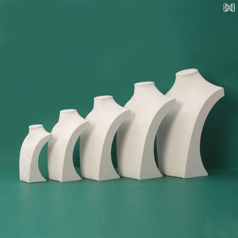 アクセサリー スタンド ネックレス ディスプレイ 首マネキン 人型 トルソー ベルベット 麻 PUレザー 店舗用 撮影 陳列 展示会 ジュエリー 宝飾品