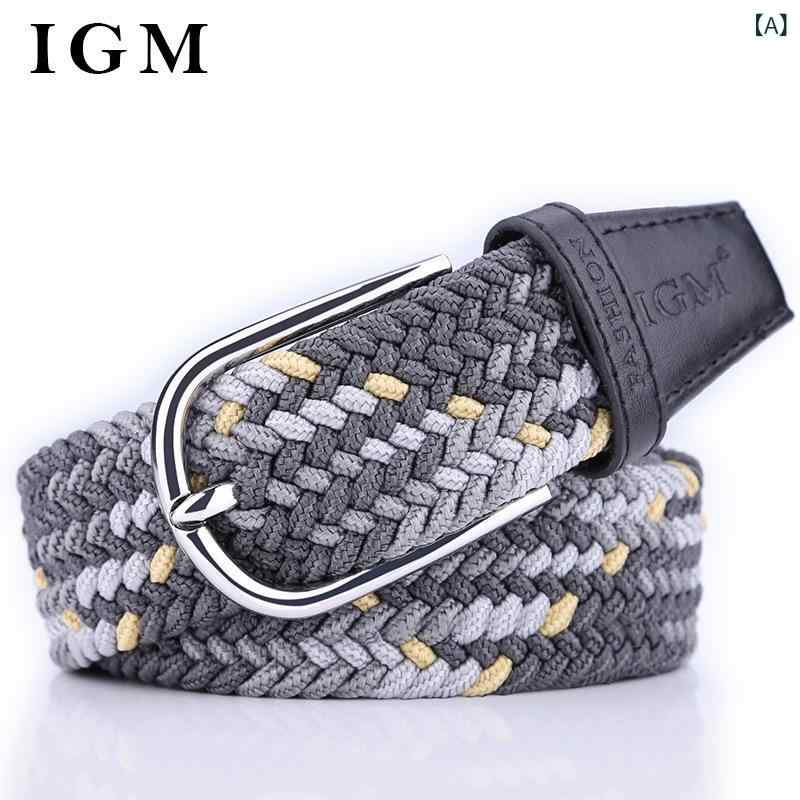 Grams楽天市場店のベルト メンズ レディース ユニセックス 帆布 伸縮性 編み込み メッシュ ウエストベルト ピンバックル ストレッチ素材 快適 軽量 丈夫な キャンバス素材 カジュアル ビジネス 普段使い ゴルフ アウトドア スポーツ 通勤 通学 多色展開｜アングル2