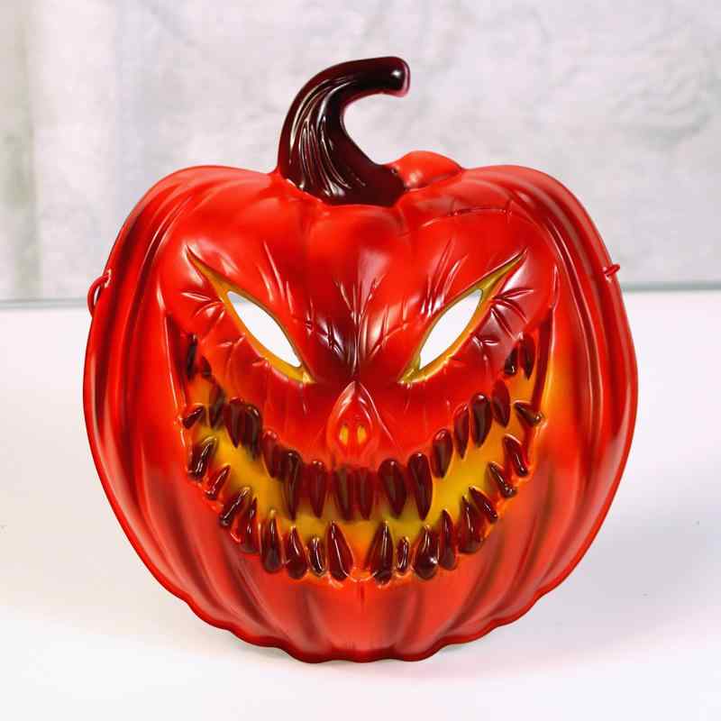 マスク ハロウィン カボチャ ホラー 鬼 変装 仮装 コスプレ フェイスカバー パーティー イベント グッズ 仮面 お面 PVC 樹脂 プラスチック 怖い おもしろい ドッキリ レッド イエロー
