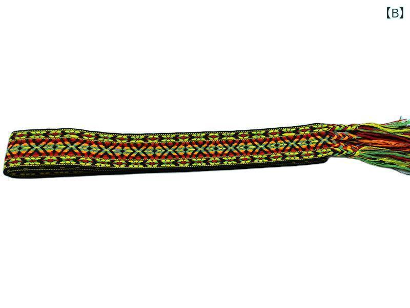 ベルト レディース ボヘミアン エスニック 刺繍 フリンジ 結びデザイン ポリエステル素材 編み込み レトロ ウエストマーク カジュアル リゾート ファッション小物