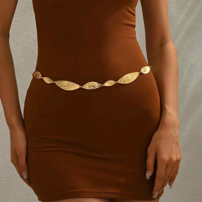 ウエストチェーン レディース ボヘミアン メタル 蝶 エスニック レトロ リーフモチーフ 高級感 細身 ウエストベルト ゴールド シルバー ワンピース ドレス カジュアル フォーマル