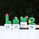 インテリア置物 かわいい カートゥーン LOVE サボテン フェイク 多肉植物 鉢植え おしゃれ ユニーク 車内 卓上 デスク 装飾 オブジェ ミニチュア レジ...