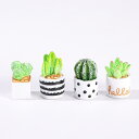 フェイクグリーン サボテン 多肉植物 樹脂製 ミニチュア 卓上 室内 鉢植え インテリア オブジェ 置物 DIY 飾り 手入れ不要 枯れない リアルな質感 リビ...