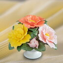 置物 陶器 ハンドメイド ミニ花かご 薔薇 かわいい フラワーバスケット 花飾り 牡丹 百合 椿 ひまわり 卓上 玄関 リビング インテリア オブジェ おしゃれ...