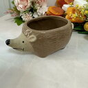 植木鉢 ハリネズミ 陶器製 高温焼成 白磁 ミニ 卓上 室内用 水耕栽培 観葉植物 多肉植物 おしゃれ かわいい アニマルデザイン プランター