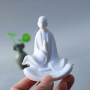 置物 仏像 小僧 僧侶 白磁 陶器 セラミック 禅意 和風 癒し 瞑想 インテリア オブジェ 彫刻 リビング 卓上 デスク 玄関 寝室 書斎 魚槽 アクアリウム...