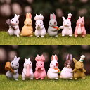 ミニチュア かわいい うさぎ キャラクター 花冠 リース 卓上 デスク 多肉植物 ガーデニング 箱庭 フィギュア 置物 オブジェ オーナメント PVC 樹脂製 ...