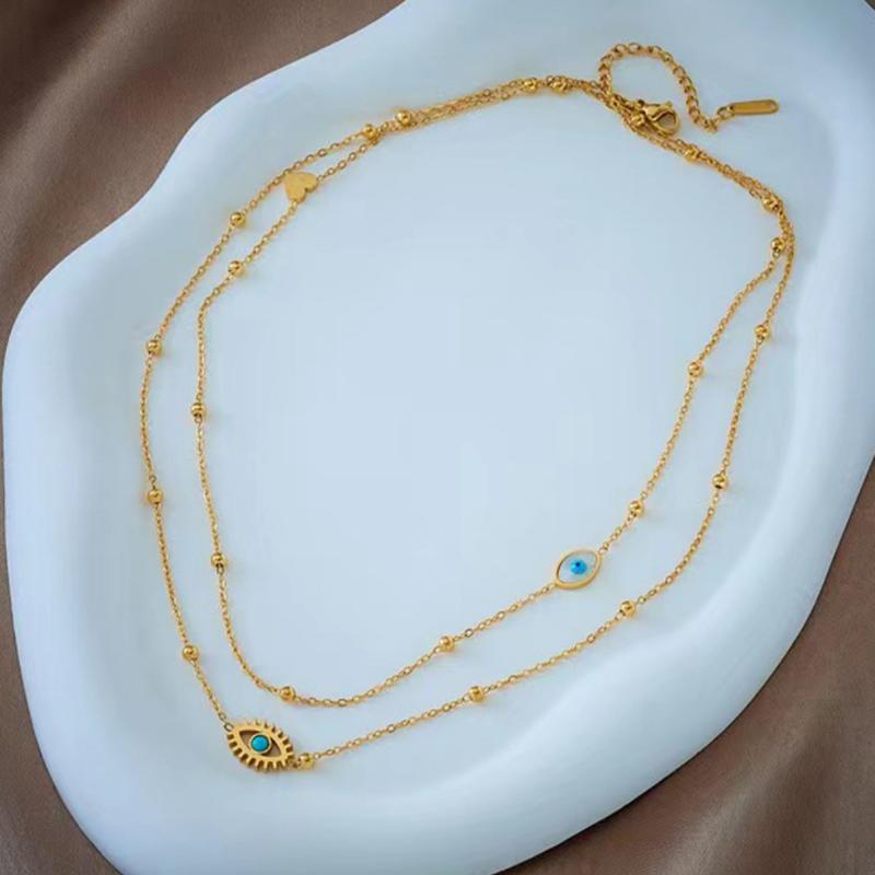 ネックレス レディース 蝶々 モチーフ ゴールド シンプル 上品 エレガント チタン鋼 メッキ加工 レイヤ..