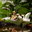置物 釣り人 老翁 太公望 PVC製 水槽 アクアリウム レイアウト オーナメント 植木鉢 ガーデニング テラリウム 盆栽 情景装飾 ミニチュア フィギュア 飾...