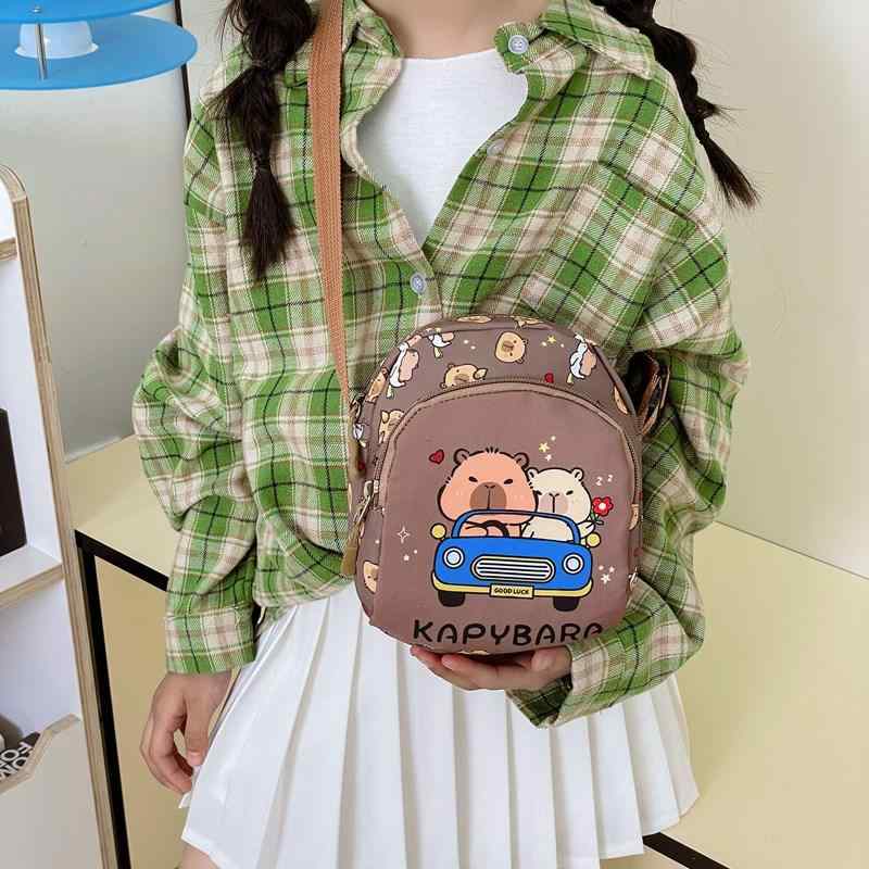 ボディバッグ キッズ 男女兼用 カピバラ キャラクター かわいい 軽量 ナイロン ポリエステル 斜めがけ ..