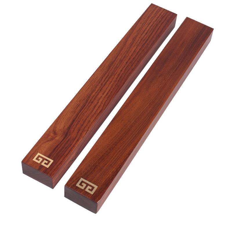 文鎮 学生向け 学習用 木製 無垢材 小サイズ 小型 刻印入り 黒檀 紫檀 書道 習字 練習 半紙 書道用紙 デスク 書斎 紙押さえ ペーパーウェイト