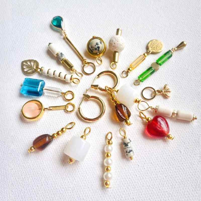 ペンダント ステンレス 欧米風 赤いハート リーフ DIY アクセサリーパーツ 18K金メッキ 真空電鍍 色褪..