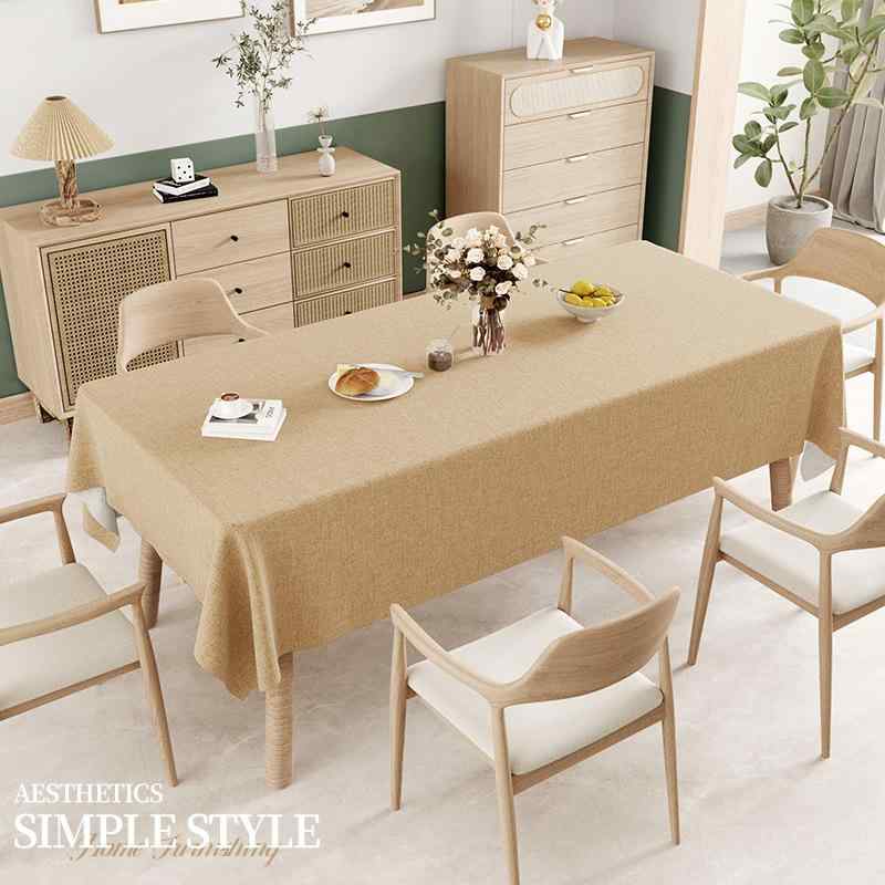 テーブルクロス 綿麻素材 無地 長方形 日式 ナチュラルテイスト 高級感 おしゃれ 食卓カバー ダイニング リビング カフェテーブル 豊富なカラー展開 清潔感