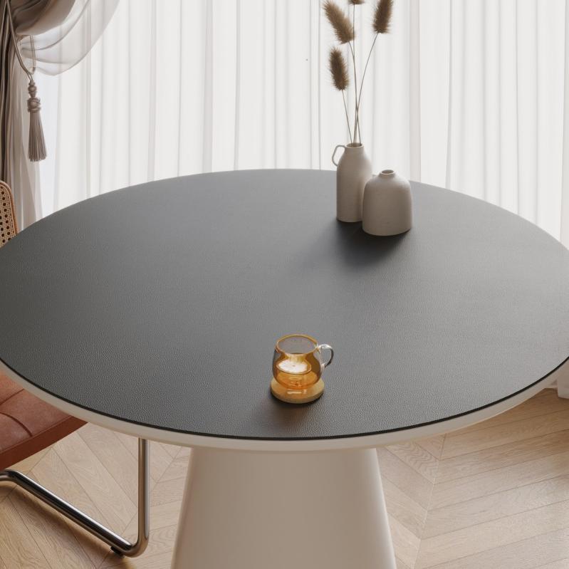 テーブルマット 円形 丸型 PVC製 フェイクレザー 合皮 無地 防水 撥水 お手入れ簡単 高級感 モダン シ..