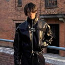 ジャケット メンズ PUレザー 再構築 メタル装飾 肩パッド入り ライダースジャケット ゆったり ストリート系 個性的 春秋 耐摩耗性 防風 普段使い 黒 ブラック