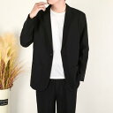ジャケット メンズ テーラードジャケット 肩パッド入り シングルブレスト ゆったり ビッグシルエット 春物 韓国風 ビジネス カジュアル ポリエステル ブラック グレー カーキ グリーン