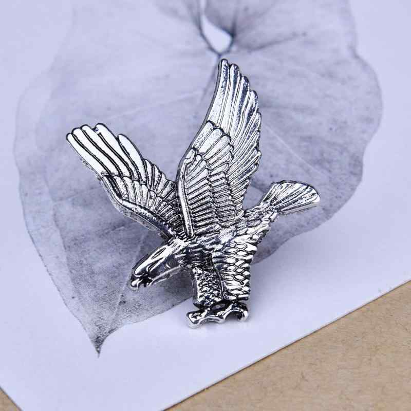 ブローチ メンズ 飛翔するイーグル ワシ モチーフ レトロ クラシック ヴィンテージ アンティーク 個性的な スーツ ジャケット コート用 ラペルピン 合金製 ...