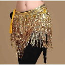 ベリーダンス レディース 女性用 ヒップスカーフ スパンコール フリンジ タッセル 多層 ウエストチェーン 腰巻き インド舞踊 発表会 練習 レッスン ステージ...