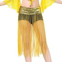 ベリーダンス レディース ヒップスカーフ ウエストベルト ダンススカート フリンジ タッセル 伸縮性 練習着 レッスンウェア 発表会 舞台衣装 インド舞