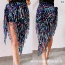 ベリーダンス レディース 練習着 レッスンウェア 舞台衣装 発表会 スパンコール フリンジ ウエストチェーン ヒップスカーフ 巻きスカート ラップスカート シフ...