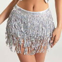 ベリーダンス レディース スパンコール タッセル ヒップスカーフ ウエストチェーン 練習着 発表会 舞台衣装 レッド ブルー ブラック